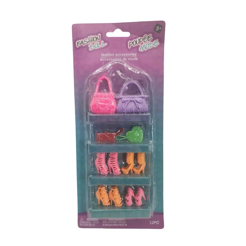 Fashion Doll Clothes & Accessories Poupee Mode Top Pants Shoes Purse Barbie Doll